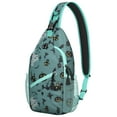 thumbnail image 1 of Sling Backpack,Halloween Witchy Motifs Pattern Sling Bag with Water Bottle Holder,Waterproof Sling Bag for Men/Women with Headphone Jack for Hiking,Travel, 1 of 6