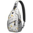 thumbnail image 1 of Sling Backpack,Multicolor Christmas Pattern Sling Bag with Water Bottle Holder,Waterproof Sling Bag for Men/Women with Headphone Jack for Hiking,Travel, 1 of 6