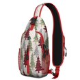 thumbnail image 1 of Sling Backpack,Multicolor Christmas Tree Pattern Crossbody Bag with Water Bottle Holder,Waterproof Sling Bag for Men/Women with Chest Phone Holder for Hiking,Travel, 1 of 6