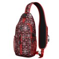 thumbnail image 1 of Sling Backpack,Red and Black Christmas Snowflake Pattern Crossbody Bag with Water Bottle Holder,Waterproof Sling Bag for Men/Women with Chest Phone Holder for Hiking,Travel, 1 of 6