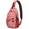 thumbnail image 1 of Sling Backpack,Red Christmas Deer and Gift Pattern Sling Bag with Water Bottle Holder,Waterproof Sling Bag for Men/Women with Headphone Jack for Hiking,Travel, 1 of 6