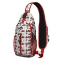 thumbnail image 1 of Sling Backpack,Red Christmas Farm and Truck Pattern Crossbody Bag with Water Bottle Holder,Waterproof Sling Bag for Men/Women with Chest Phone Holder for Hiking,Travel, 1 of 6