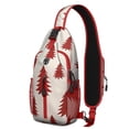 thumbnail image 1 of Sling Backpack,Red Christmas Tree Pattern Crossbody Bag with Water Bottle Holder,Waterproof Sling Bag for Men/Women with Chest Phone Holder for Hiking,Travel, 1 of 6