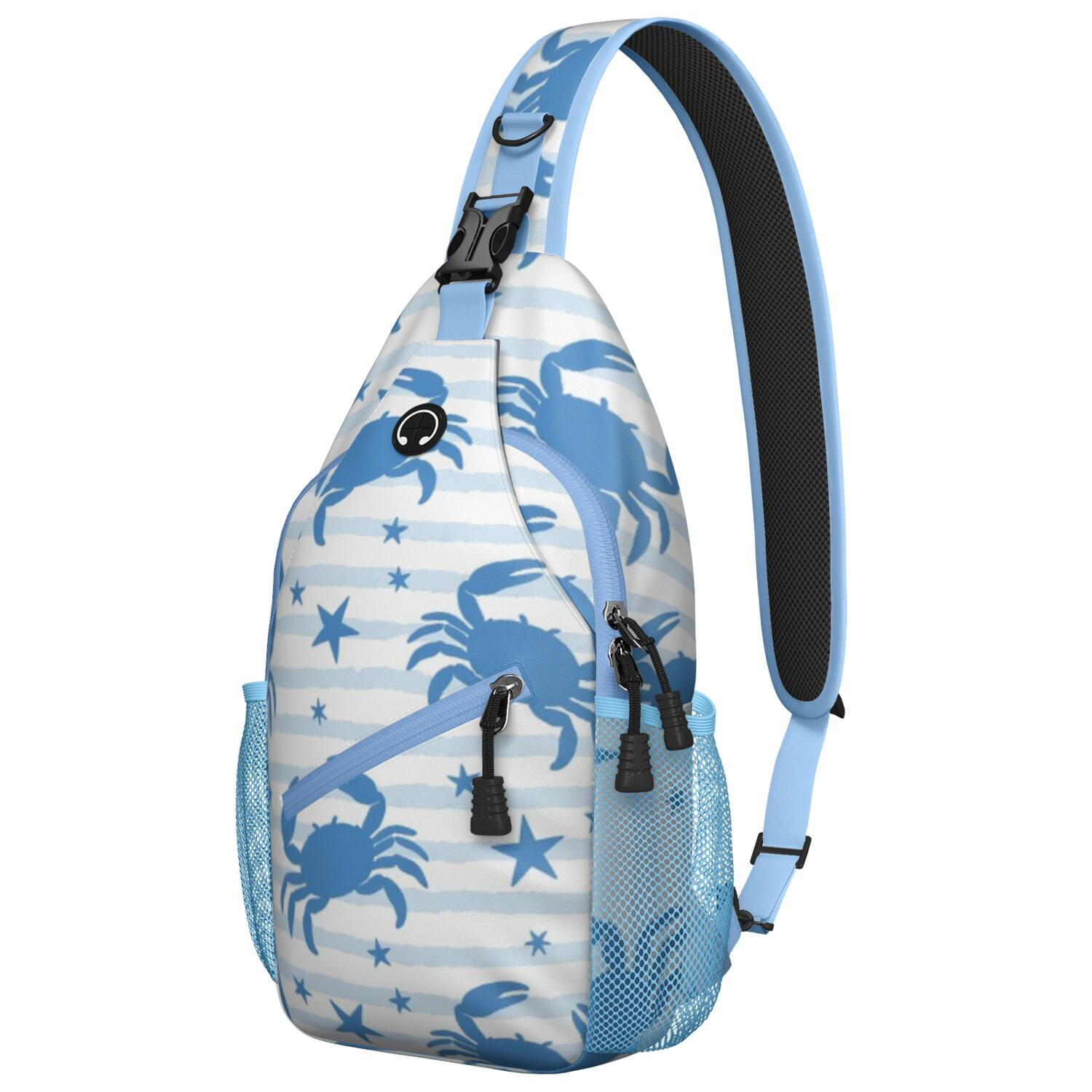 Sling Backpack Small BackpackTravel Sling Bag for Hiking Dating Gym Cycling Working Marine Adorable Crab