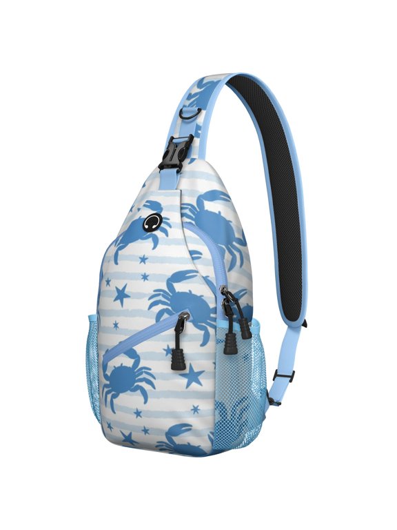 Sling Backpack Small BackpackTravel Sling Bag for Hiking Dating Gym Cycling Working Marine Adorable Crab
