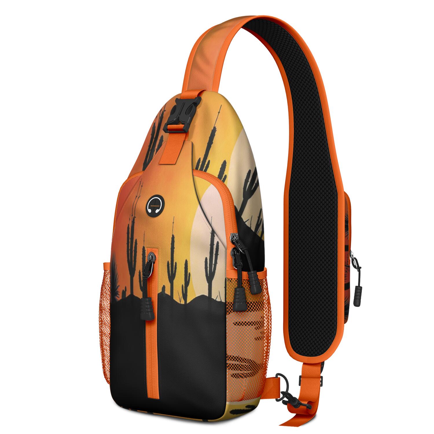Sling Backpack Small BackpackTravel Sling Bag for Men Women Travelers Cactus Desert