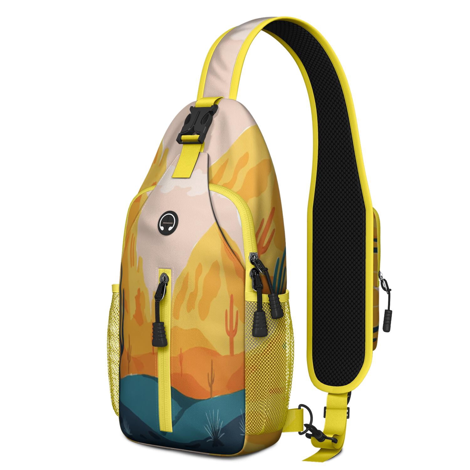 Sling Backpack Small BackpackTravel Sling Bag for Men Women Travelers Cactus Desert