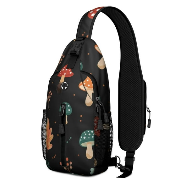Sling Backpack Small BackpackTravel Sling Bag for Men Women Travelers Mushroom