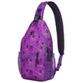 thumbnail image 1 of Sling Backpack,Spider Web Halloween Pattern Sling Bag with Water Bottle Holder,Waterproof Sling Bag for Men/Women with Headphone Jack for Hiking,Travel, 1 of 6