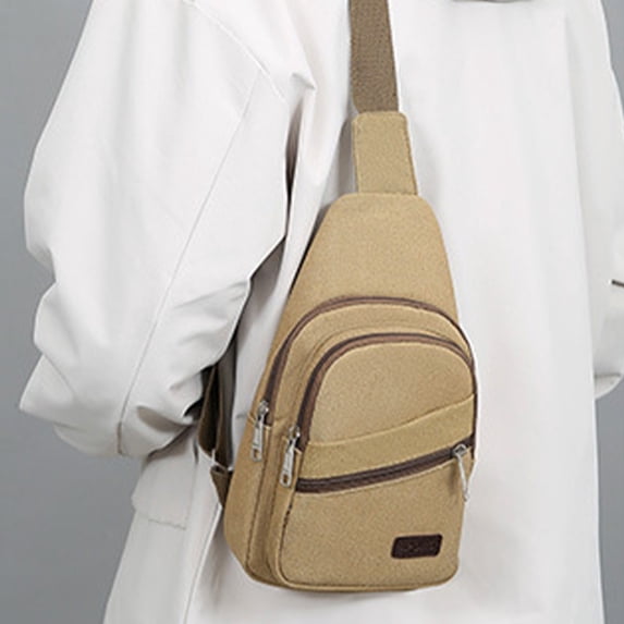 Sling Backpack,Travel Crossbody Bags for Women Men,Crossbody Bag Sling Backpack for Outdoors Sports Hiking - Khaki