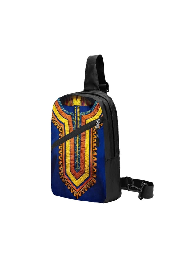 Sling Backpack Travel Hiking Daypack African Dashiki Tribal Foldable Crossbody Shoulder Bag