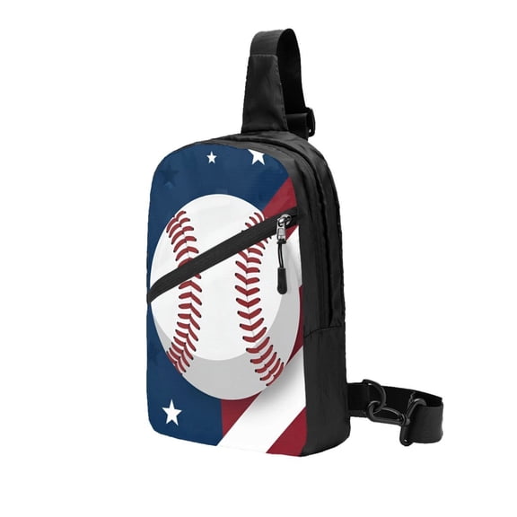 Sling Backpack Travel Hiking Daypack America Baseball Foldable Crossbody Shoulder Bag