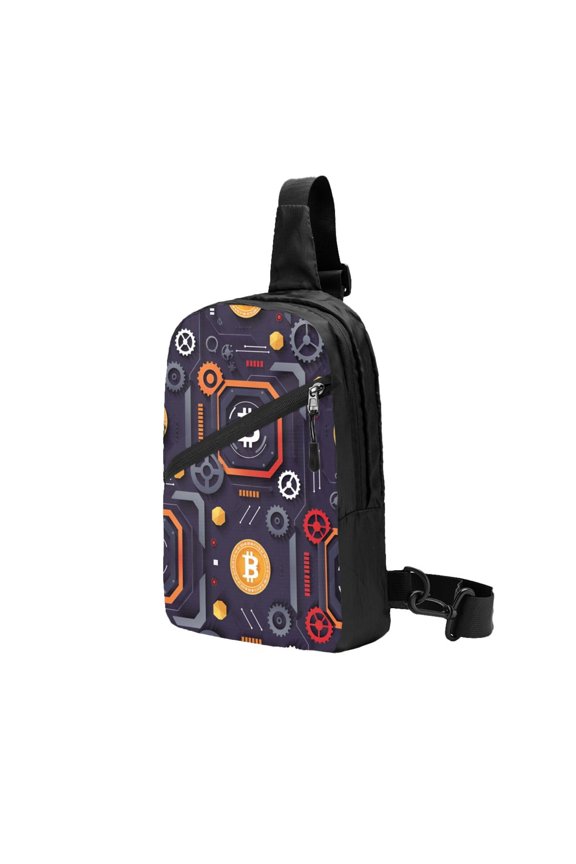 Sling Backpack Travel Hiking Daypack Bitcoin Foldable Crossbody Shoulder Bag