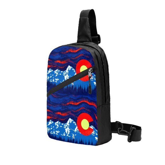 Sling Backpack Travel Hiking Daypack Colorado Flag Art Foldable Crossbody Shoulder Bag