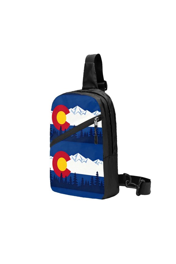 Sling Backpack Travel Hiking Daypack Colorado Snow Mountain Foldable Crossbody Shoulder Bag