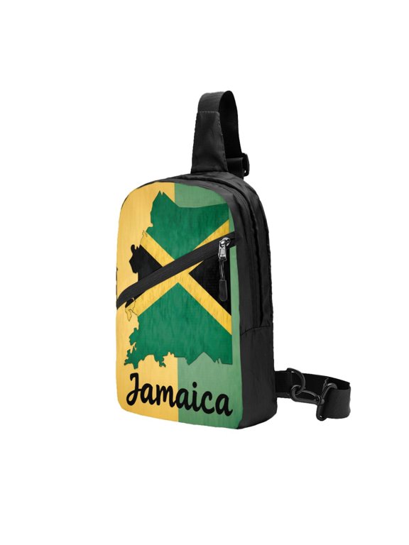 Sling Backpack Travel Hiking Daypack Jamaica Art Foldable Crossbody Shoulder Bag
