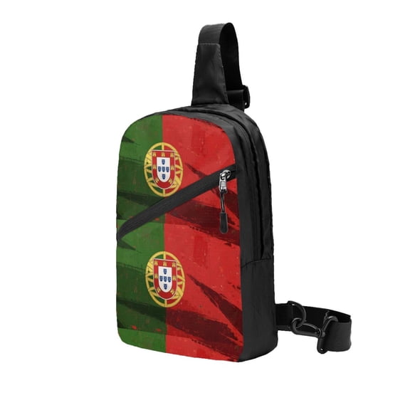 Sling Backpack Travel Hiking Daypack Portugal Portuguese Flag Foldable Crossbody Shoulder Bag