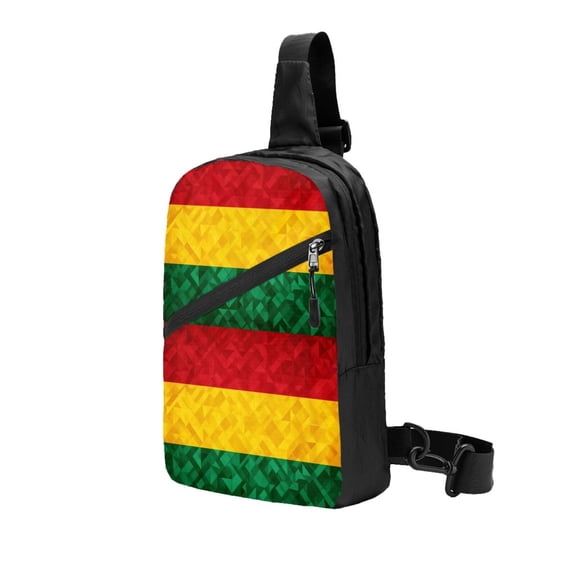 Sling Backpack Travel Hiking Daypack Retro Reggae-Rastafarian Flag Foldable Crossbody Shoulder Bag