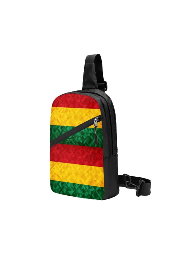 Sling Backpack Travel Hiking Daypack Retro Reggae-Rastafarian Flag Foldable Crossbody Shoulder Bag