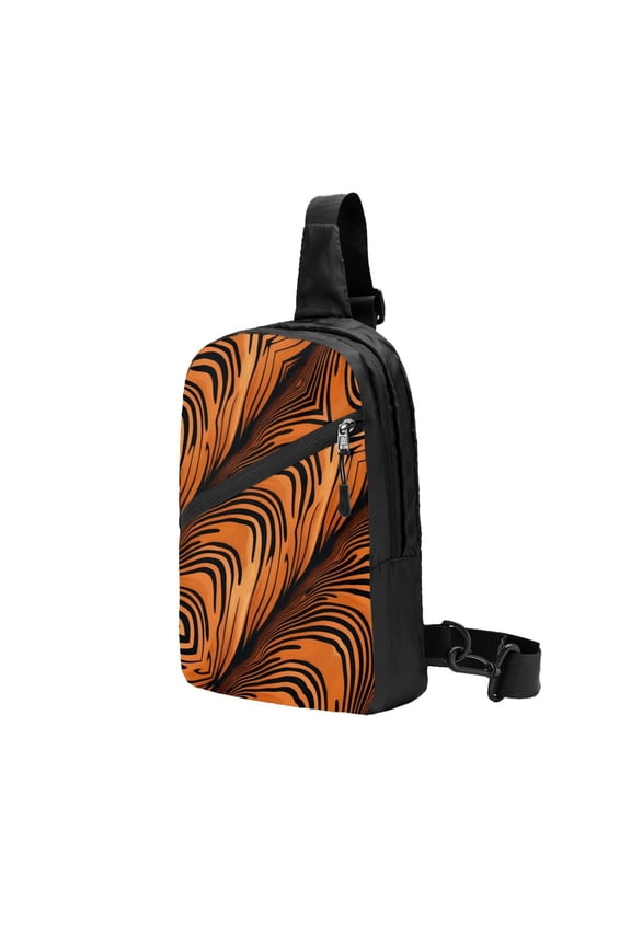 Sling Backpack Travel Hiking Daypack Tiger Stripe Animal Foldable Crossbody Shoulder Bag