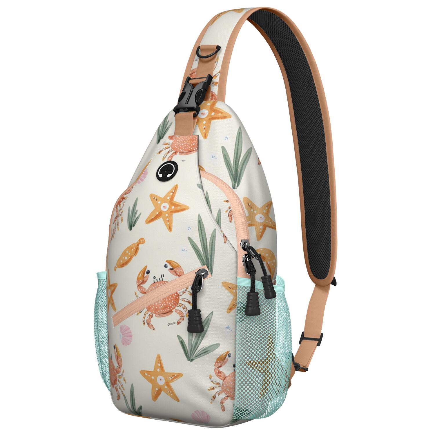 Sling Backpack Trendy Sling Backpack Marine Adorable Crab () Travel Backpack Backpack Purse for Women Men