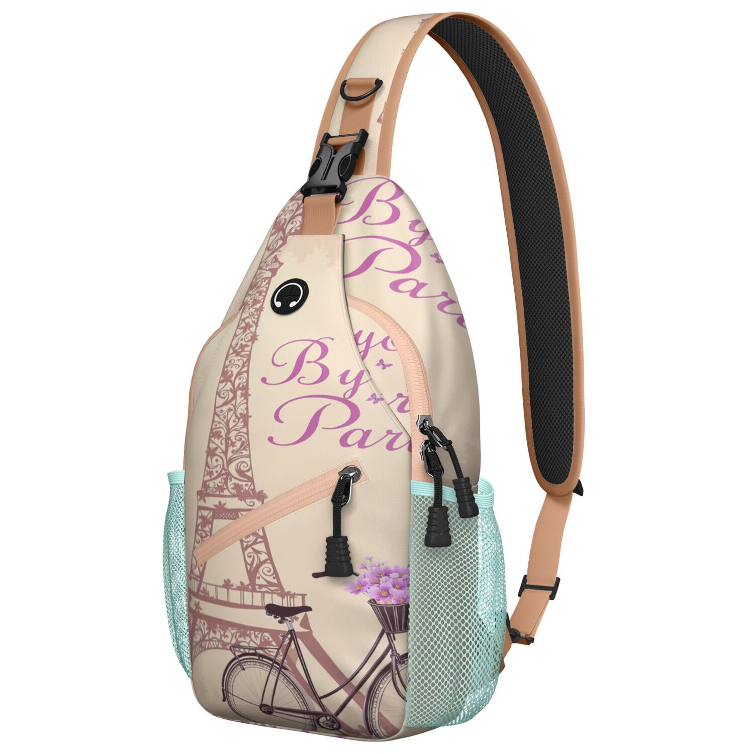 Sling Backpack Trendy Sling Backpack Paris () Gym Sports Travel Hiking Daypack Casual Bag for Women Men