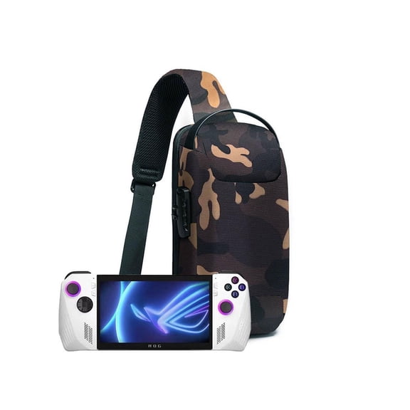 Sling Backpack USB Anti-Theft Waterproof Chest Daypack Casual Shoulder Bag for PlayStation Portal Remote Player/ Steam Deck LCD/OLED/Rog Ally/Rog ALLY X/Nintendo Switch