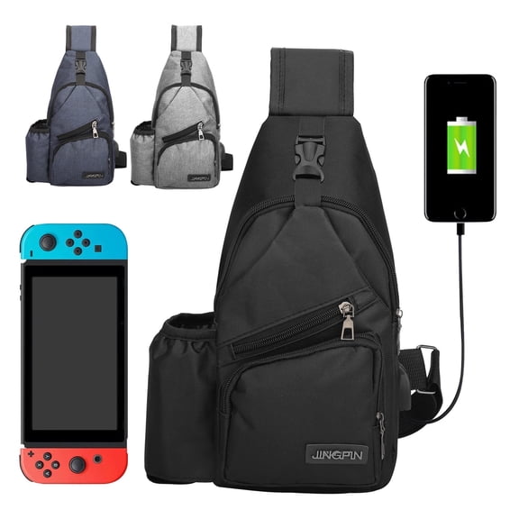 Sling Backpack, Waterproof Chest Bag for Men Women, Lightweight Canvas Daypack for Hiking, Cycling, Travel