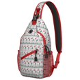 thumbnail image 1 of Sling Backpack,White Christmas Deer and Tree Pattern Sling Bag with Water Bottle Holder,Waterproof Sling Bag for Men/Women with Headphone Jack for Hiking,Travel, 1 of 6
