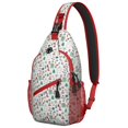 thumbnail image 1 of Sling Backpack,White Christmas Icon Pattern Sling Bag with Water Bottle Holder,Waterproof Sling Bag for Men/Women with Headphone Jack for Hiking,Travel, 1 of 6