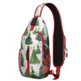 thumbnail image 1 of Sling Backpack,White Christmas Watercolor Tree Pattern Crossbody Bag with Water Bottle Holder,Waterproof Sling Bag for Men/Women with Chest Phone Holder for Hiking,Travel, 1 of 6