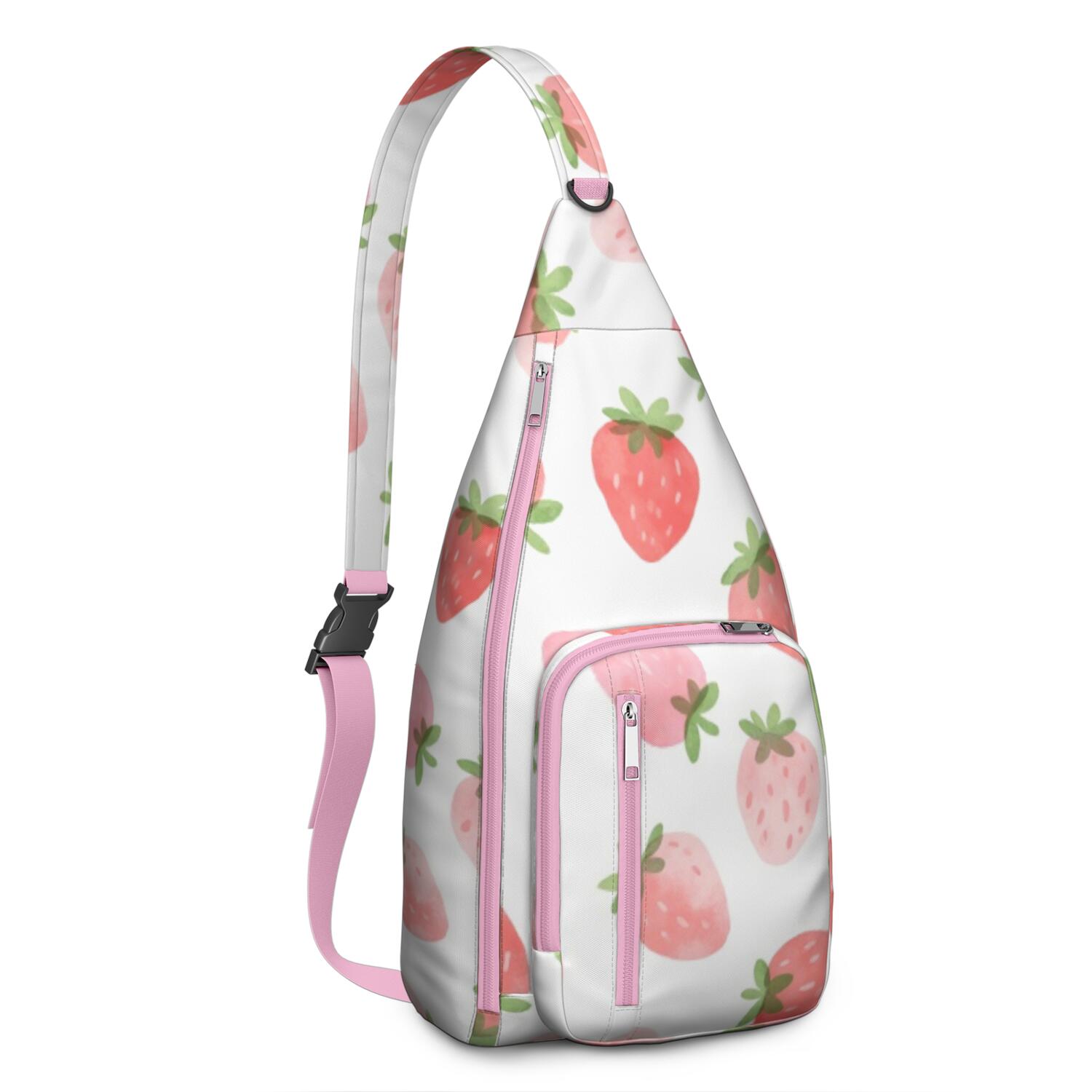 Sling Backpack for Men with Adjustable Shoulder Strap Shoulder Backpack Shoulder Backpack Travel Hiking Daypacks Strawberry
