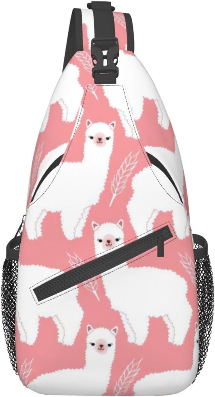 Sling Bag Alpaca Llama Crossbody Backpack Shoulder Bag Casual Daypacks For Women Men Cycling