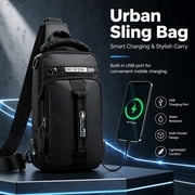 Sling Bag Anti-Theft Crossbody Bag RFID Travel Cross Body Shoulder Sling BackpackBlack