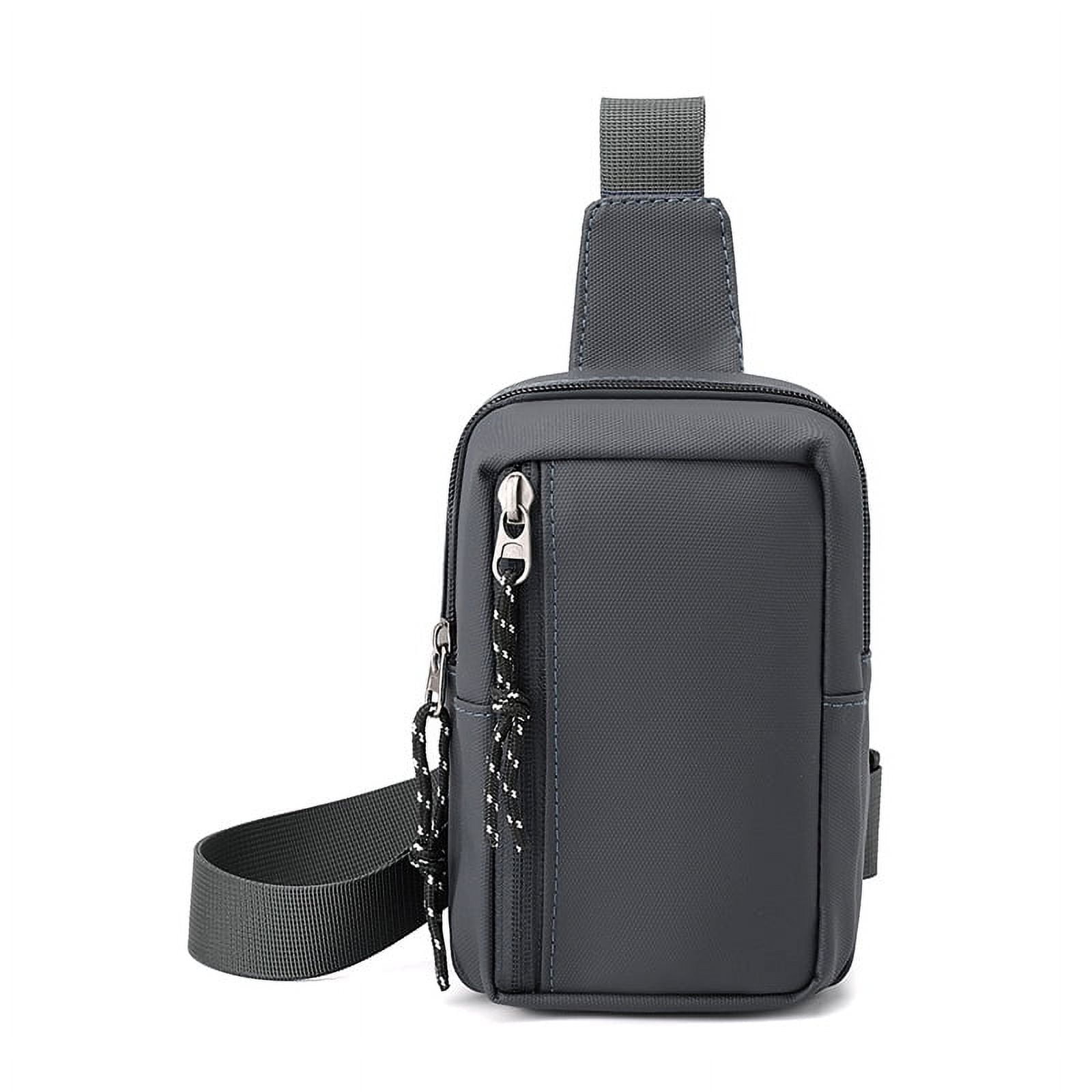 Sling Bag Chest Bag Small Men Women Shoulder Bag Waterproof Shoulder Bag Small Crossbody Mobile Phone Case for Travel Outdoor Gray