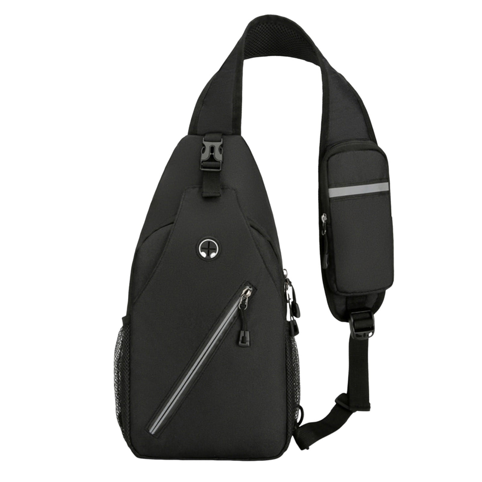 New Black Small Sling Backpack Chest Daypack Crossbody Bag for Women and Men WATERFLY Small Black Water Resistant Crossbody Sling Bag for  main image 2