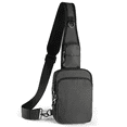 thumbnail image 1 of VADOO Sling Crossbody Bag with Anti-Theft Zipper, Rfid Blocking, Water Resistant, 1.5L, Unisex, Grey, 1 of 8