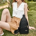 thumbnail image 1 of Sling Bag Crossbody Bags for Women - Trendy Fanny Packs Chest Bag Sling, Ideal for Travel Sport Running Hiking, Black, 1 of 8