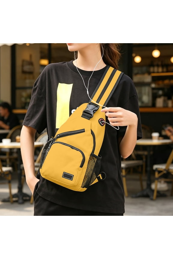 Sling Bag Crossbody Chest Pack Multi Pocket Adjustable Strap Lightweight Everyday Carry Bag Compact Secure Design, Easy Access Essentials Storage, For Travel Work Outdoor Use