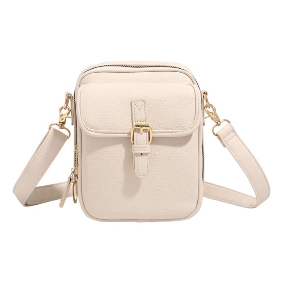Sling Bag Crossbody Leather Bag Double Layer Large Capacity Messenger Bag for Women Retro Faux Leather Built in Anti Theft Bag Women Purse Crossbody