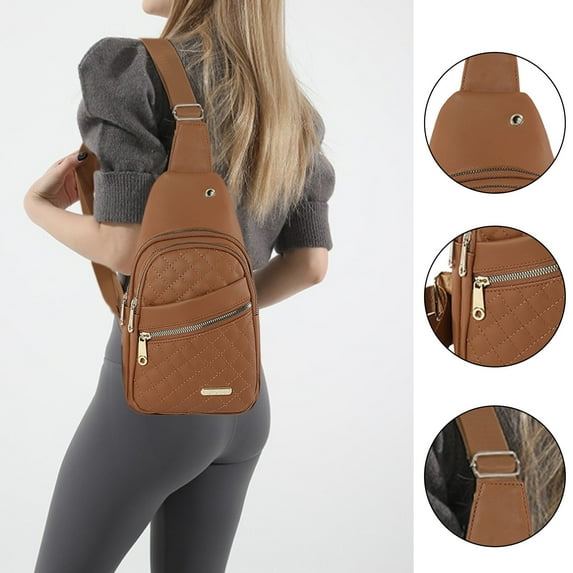 Sling Bag For Men Women Shoulder Backpack Chest Water Proof Bags Crossbody Daypack With Earphone Hole For Hiking Camping Outdoor Trip