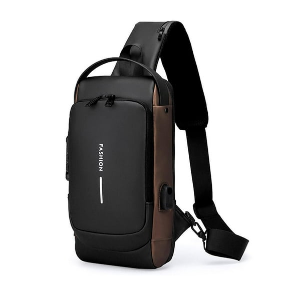 Sling Bag for Men, Anti-Theft Crossbody Bag, USB Charging Sport Sling Bag, Password Set, Large Capacity, Ideal for Work, Shopping, Business Trips, Daily Life