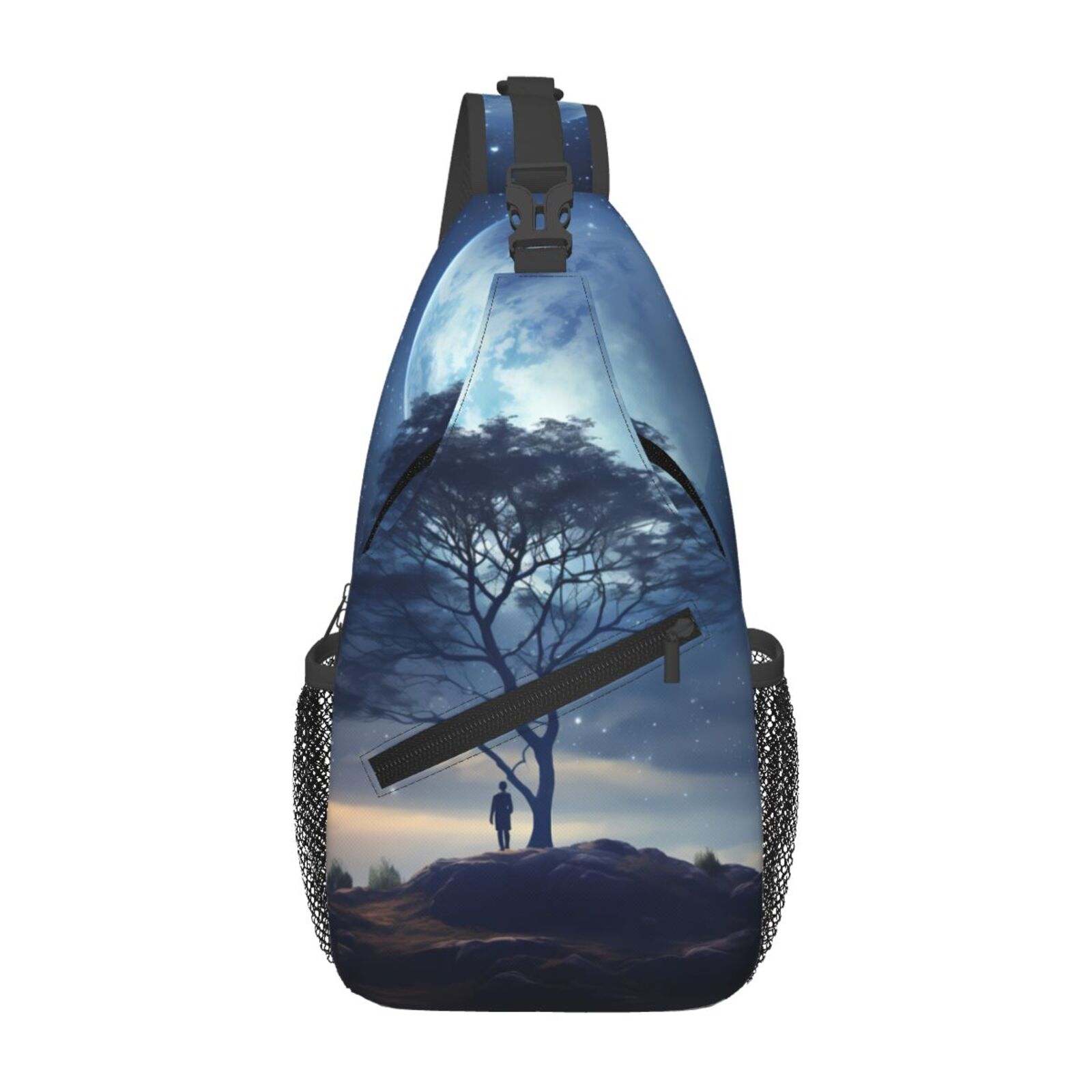 Anti-Theft Crossbody Gamer Sling Backpack - Weapon Graphic, Adjustable Chest Bag - View #8