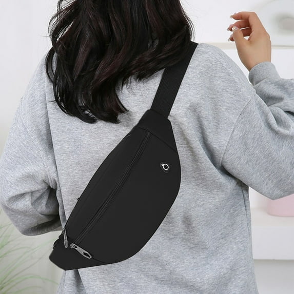 Sling Bag Men Crossbody Bag Women Pouch Travel Waist Pack Adjustable Strap Compact Everyday Carry Urban Side Bag Security Zipper Pouch - Black