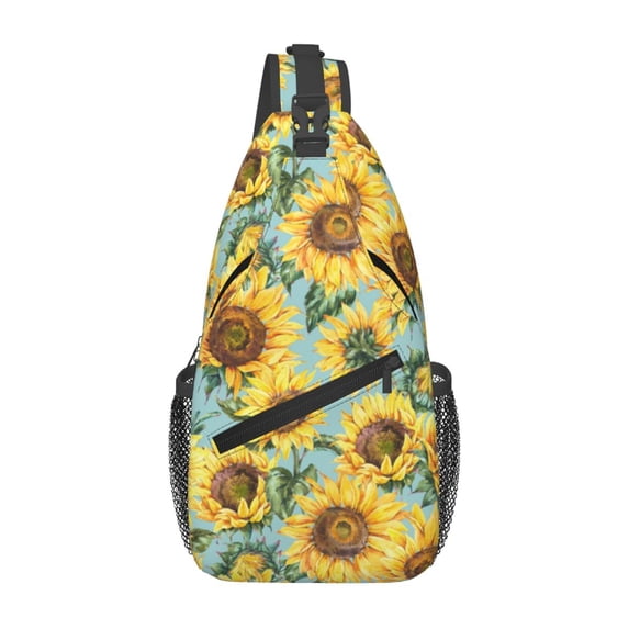 Sling Bag for Men, Farmhouse Sunflower Fanny Pack Crossbody Bags Shoulder Chest Bag, Small Gym Bag Anti Theft Crossbody Backpack Daypack for Travel Sports Running Hiking