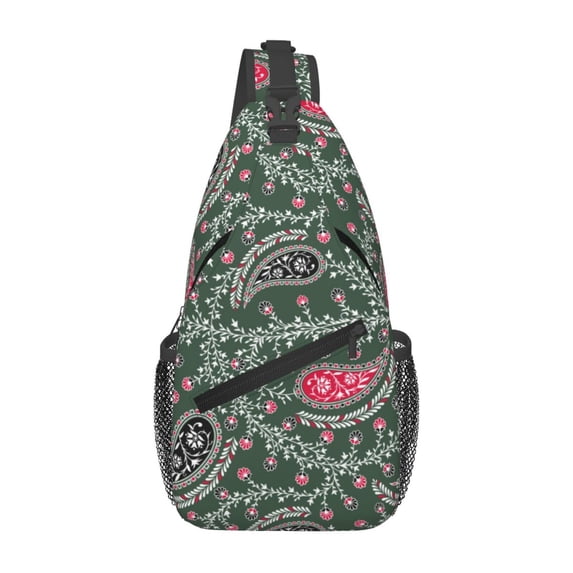 Sling Bag for Men, Paisley Pattern No.9091 Fanny Pack Crossbody Bags Shoulder Chest Bag, Small Gym Bag Anti Theft Crossbody Backpack Daypack for Travel Sports Running Hiking