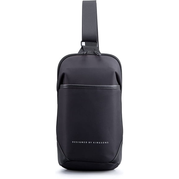 Kingsons Waterproof Polyester Fabric Sling Backpacks with Adjustable Strap, 7 Inch Laptop Compartment, Black