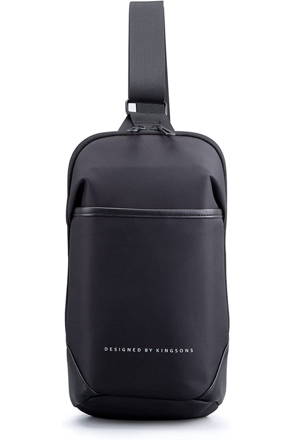 Waterproof Polyester Fabric Sling Backpacks with Adjustable Strap, 7 Inch Laptop Compartment, Black