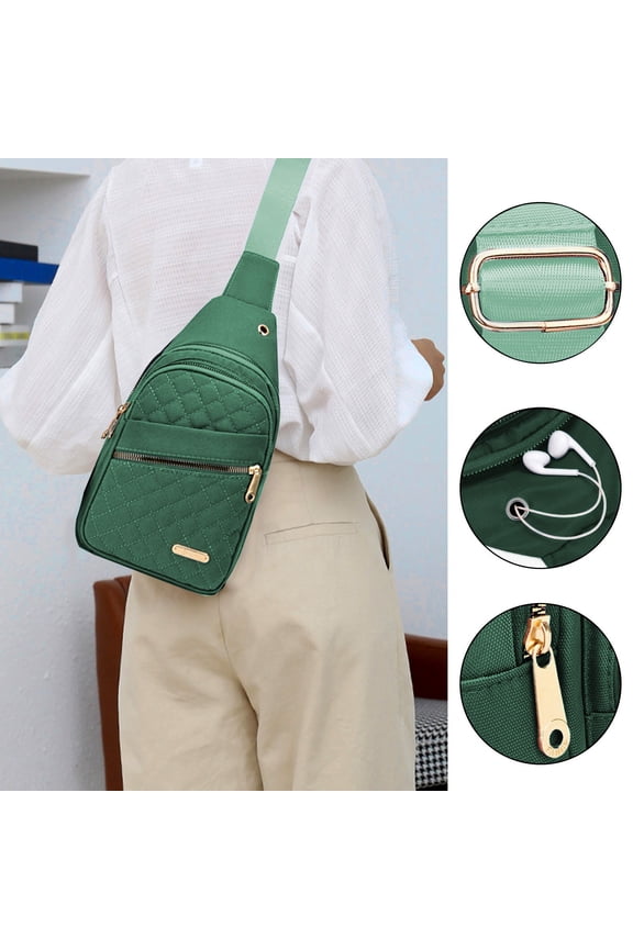 Sling Bag for Men Women, Waterproof Chest Backpack with Adjustable Strap, Lightweight Crossbody Pack for Travel, Work & Outdoor, Fits 8-Inch Tablet(Green)