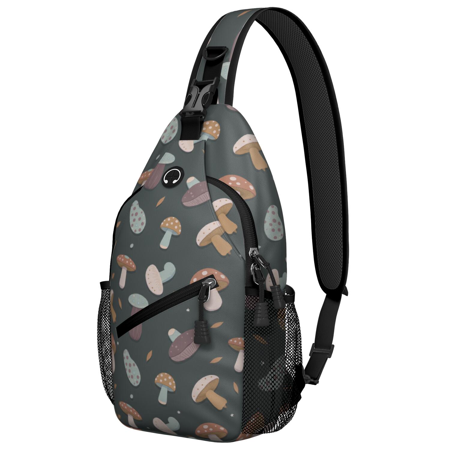 Sling Bag Mushroom Travel Sling Bag Backpack Purse for Men Women